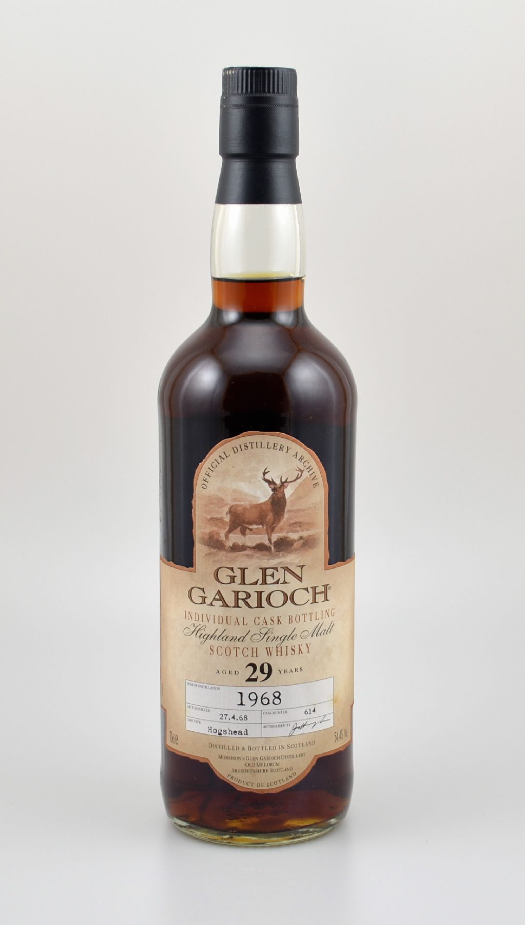 1 Flasche 1968 Glen Garioch Single Malt Scotch Whisky, Highlands, ca. 70 cl, 54,4 % Vol., 29 Years Old, im Jahr 1997 abgefüllt, Cask Type: Hogshead, ...