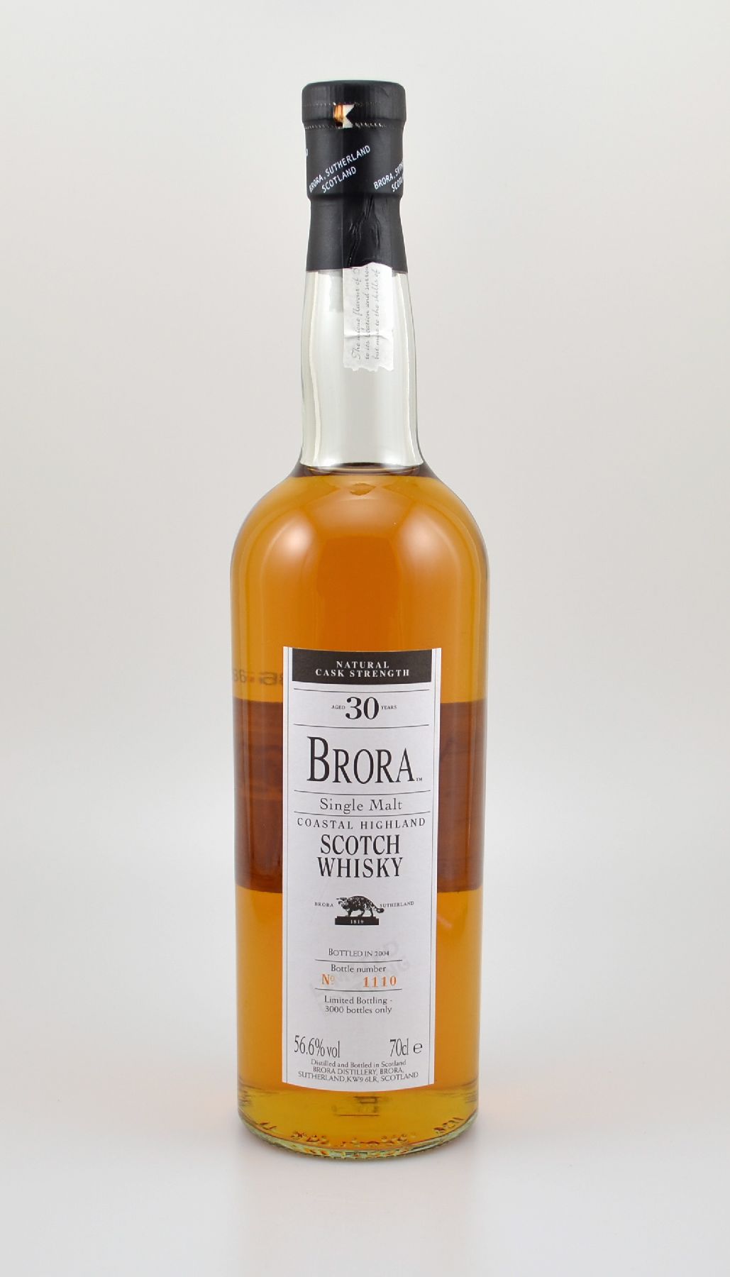 1 Flasche 1974 Single Malt Scotch Whisky, Brora, Highlands, ca. 70 cl, 56,6 % Vol., 30 Years Old, im Jahr 2004 in die Flasche abgefüllt, limitiert ...