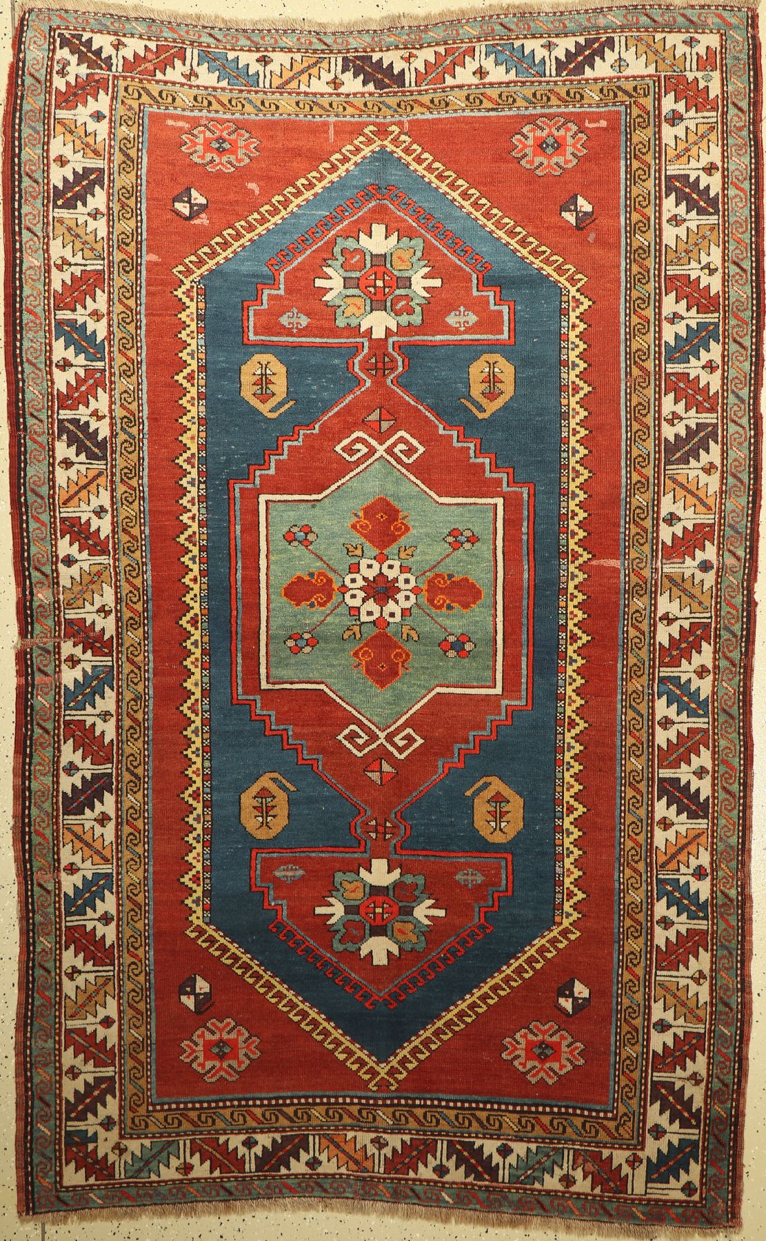 Kazak, Kaukasus, um 1920, Wolle auf Wolle, ca. 242 x 142 cm, EHZ: 4