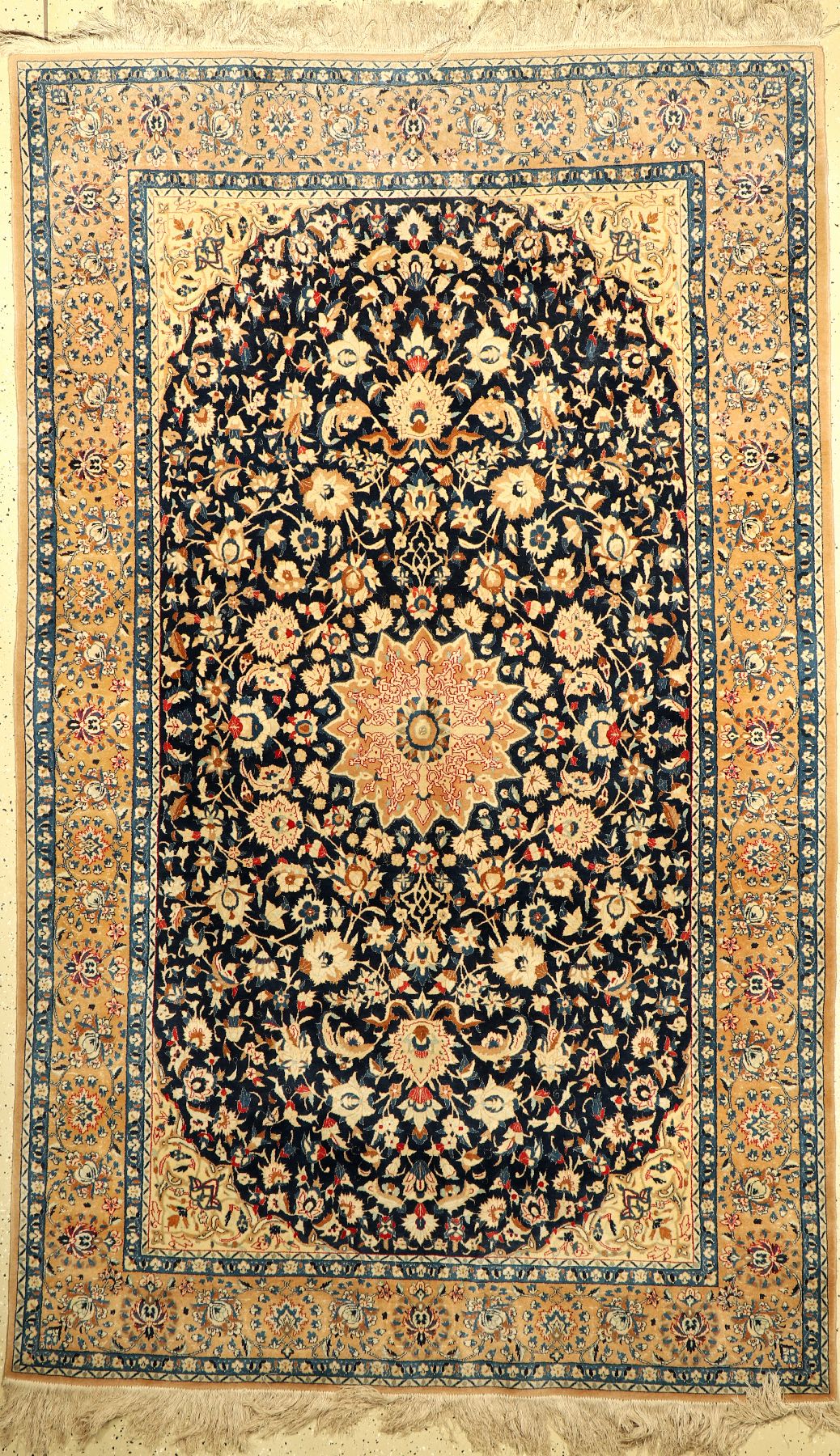 Nain fein (9 La), Persien, ca. 50 Jahre, Korkwolle mit Seide, ca. 264 x 163 cm, EHZ: 2-3
