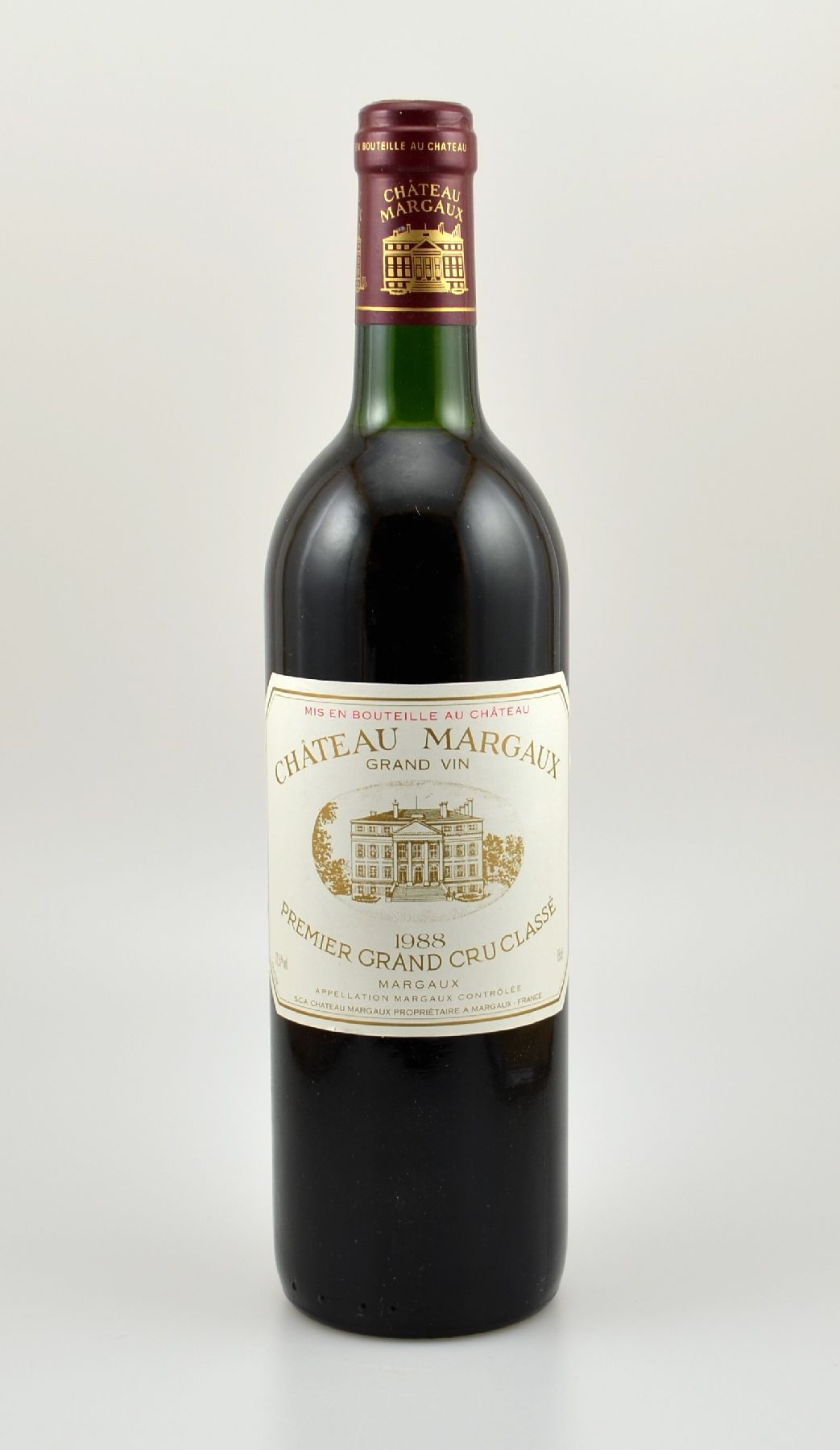 1 Flasche 1988 Chateau Margaux, Margaux, Premier Grand Cru Classe, ca. 75 cl, 12,5 % Vol., Füllstand: top shoulder, hervorragender ...
