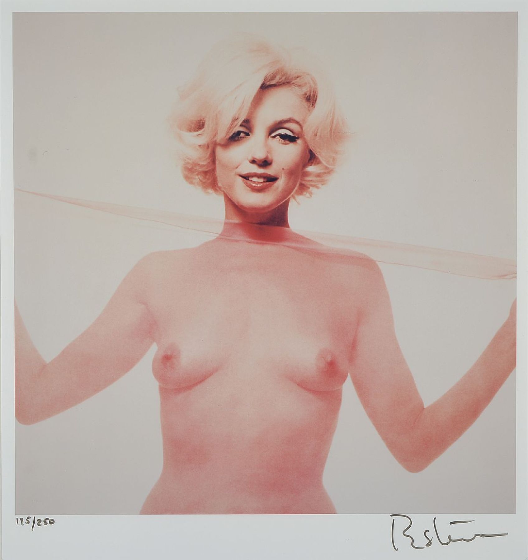 Bert Stern, 1926-2013, "Marilyn Monroe aus der Mappe The last Sitting von 1962, 175/250, handsigniert, Farbfotografie auf Kodak-Fotopapier, ca. ...