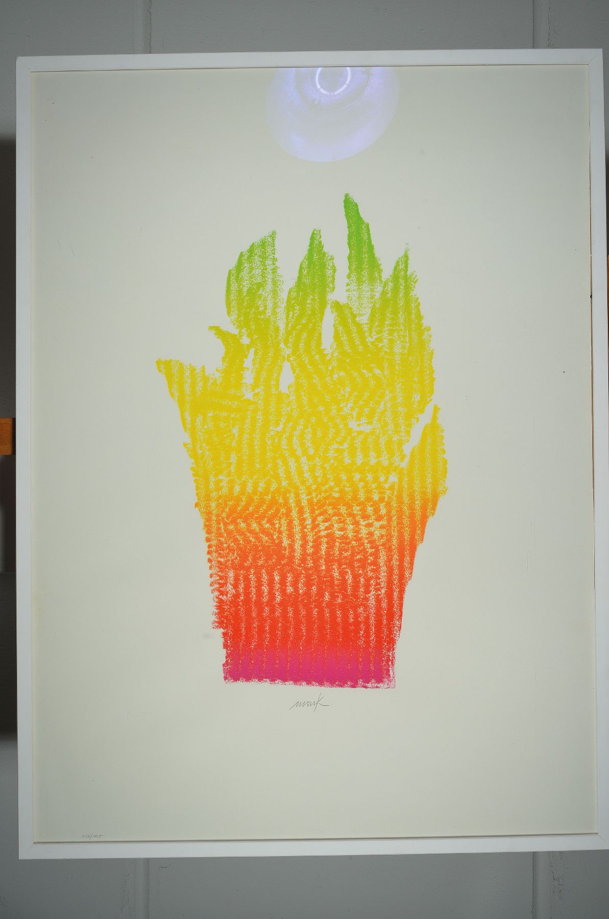 Detail a: Heinz Mack, Lollar 1931 - lebt in Mönchengladbach, Siebdruck auf Büttenpapier, handsigniert, num. 130/190, 106 x 78 cm, Rahmen: 109 x 81 cm