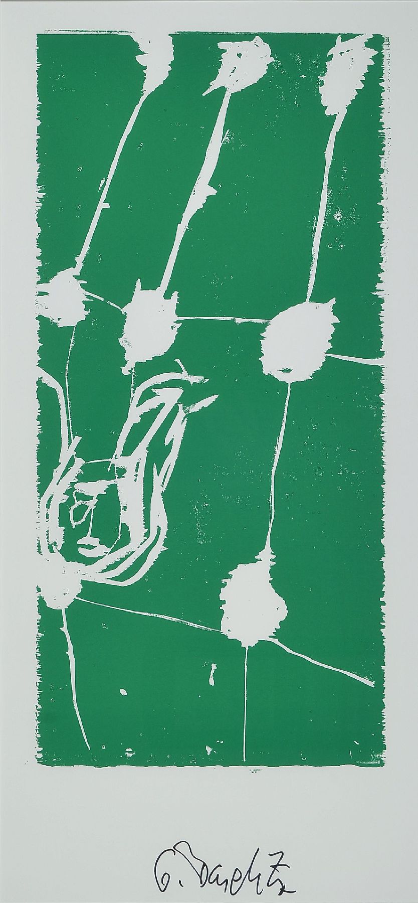 Georg Baselitz, geb. 1938, Siebdruck, handsigniert, PP-Ausschnitt: 76 x 33 cm, Rahmen: 110 x 70 cm