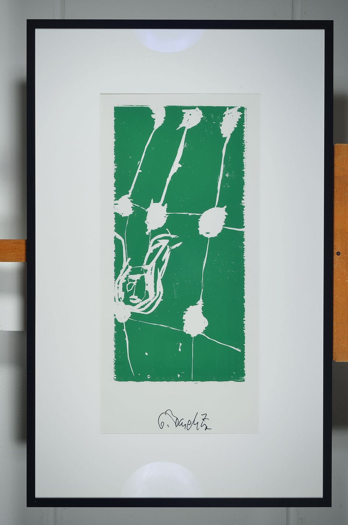 Detail a: Georg Baselitz, geb. 1938, Siebdruck, handsigniert, PP-Ausschnitt: 76 x 33 cm, Rahmen: 110 x 70 cm