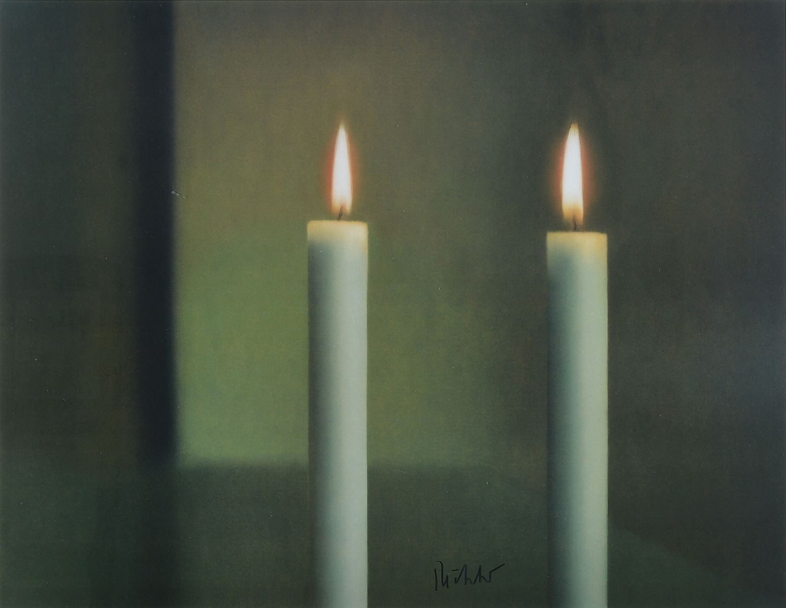 Gerhard Richter, geb. 1932, Offset-Lithografie auf dünnen Matt-glänzendem Karton, Titel: "2 Kerzen", 1982, handsigniert, Hrsg. ...