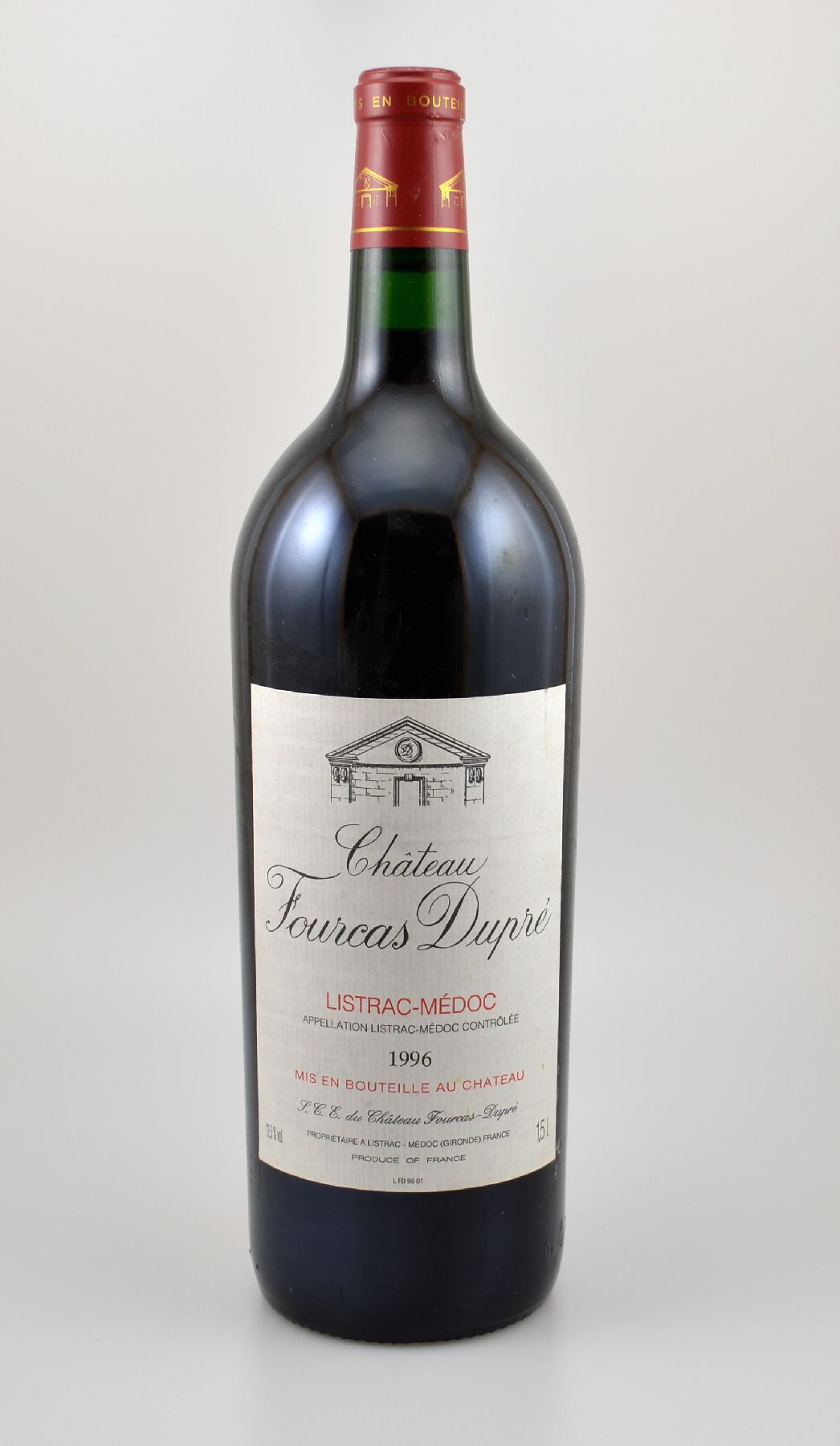 3 Magnumflaschen 1996 Chateau Fourcas Dupre,Listrac-Medoc, je ca. 150 cl, 12,5 % Vol., Füllstände: je into neck, unverkostet, Provenienz: Aus einer ...
