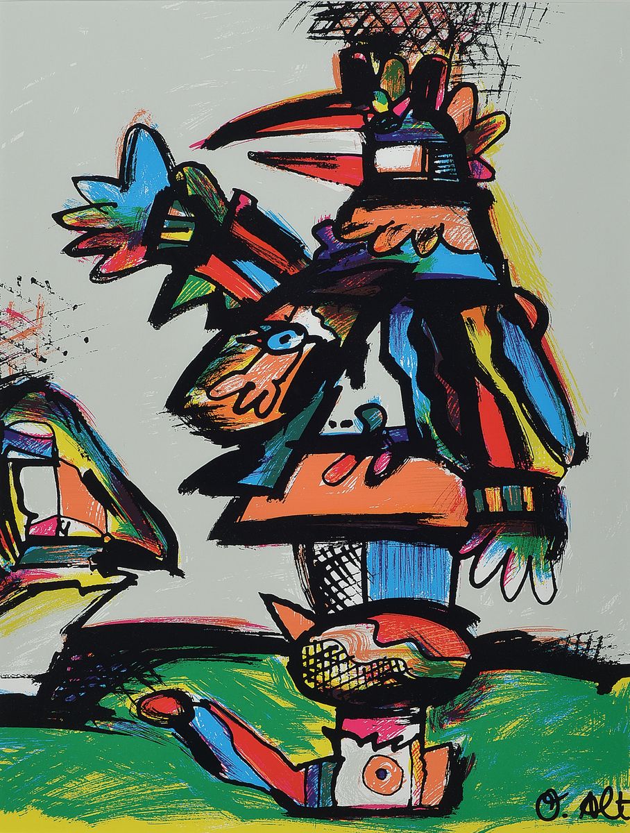 Otmar Alt, geb. 1940 Wernigrode, Abraxis, Farbsiebdruck, handsigniert, ca. 46.5x36.5cm/63x48cm, u.Gl., R.
