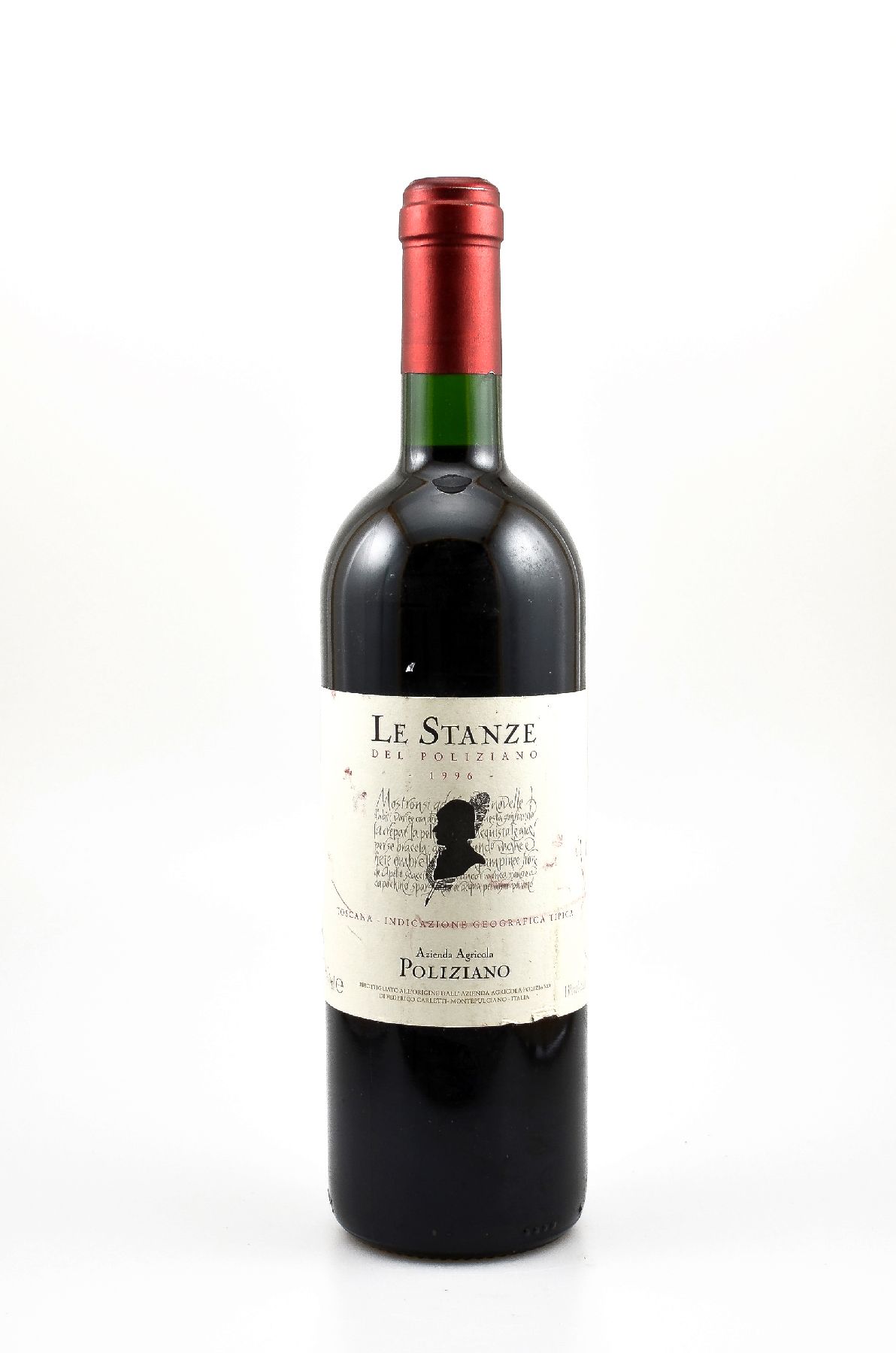 12 Flaschen 1996 Le Stanze del Poliziano, Toscana, je ca. 75 cl, 13 % Vol., Füllstände: je ca. into neck, Etiketten z.T. min. besch., unverkostet, ...
