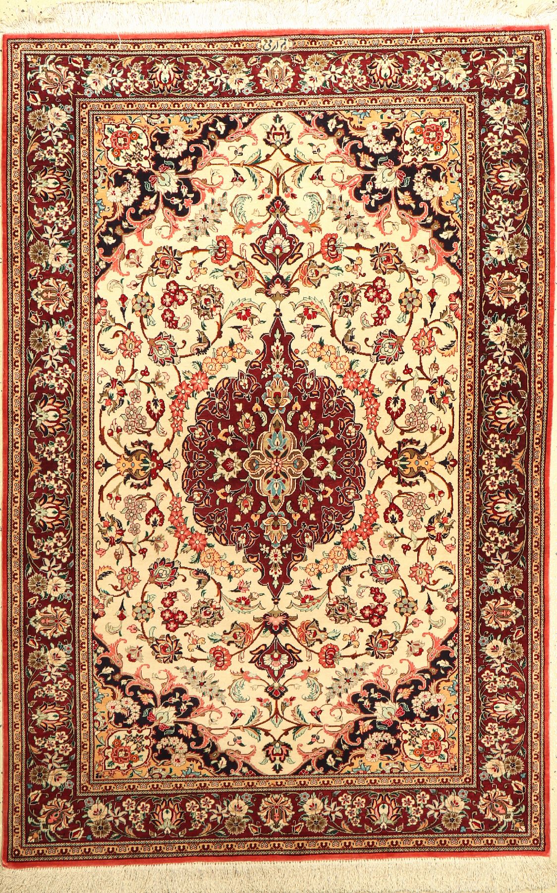 Ghom Seide (Signiert), Persien, ca. 50 Jahre, reine Naturseide, ca. 156 x 104 cm, EHZ: 2.