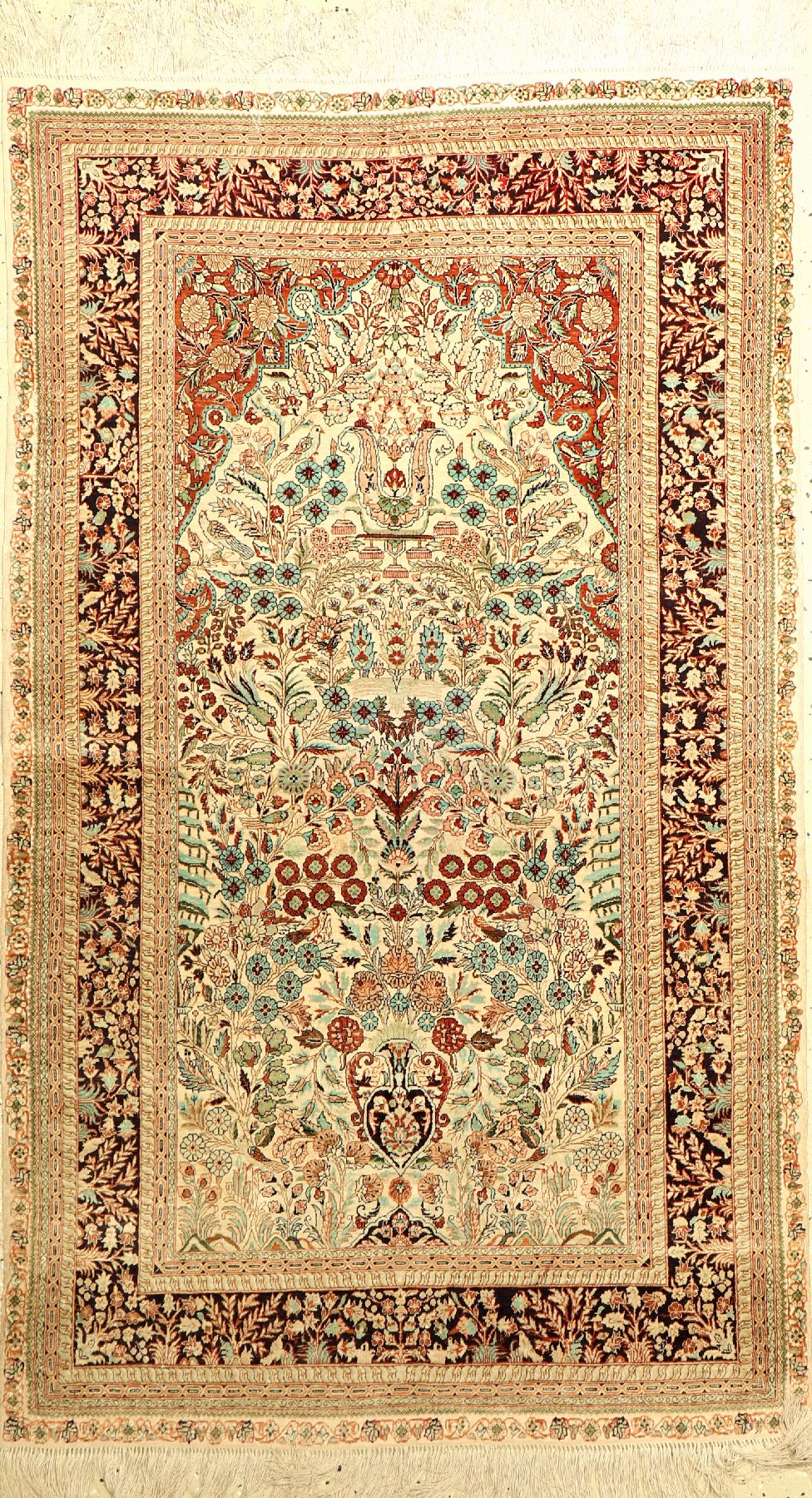 China Seide, ca. 40 Jahre, reine Naturseide, ca. 154 x 89 cm, EHZ: 2
