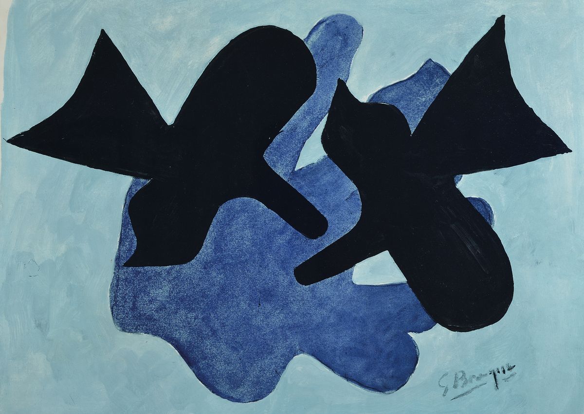 Georges Braque, 1856-1916 Paris, Farblithografie, sign., unter Glas gerahmt, ca. 61x83,5 cm