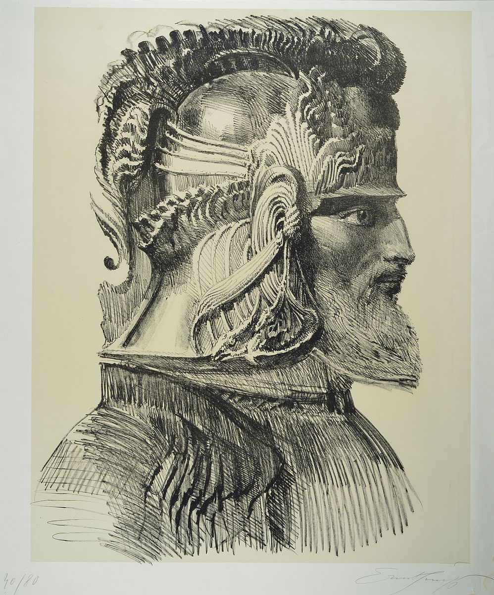 Ernst Fuchs, 1930-2015, Artifex mystikus, Lithographie, handsigniert, num. 40/80, ca. 68x54cm, seitlich unten leicht verschmutzt und knittrig, u.Gl., ...