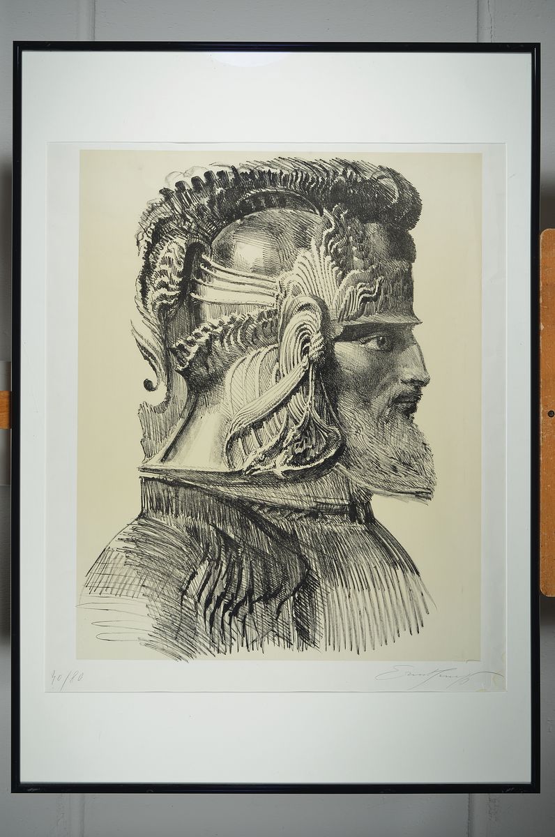 Detail k: Ernst Fuchs, 1930-2015, Artifex mystikus, Lithographie, handsigniert, num. 40/80, ca. 68x54cm, seitlich unten leicht verschmutzt und knittrig, u.Gl., ...