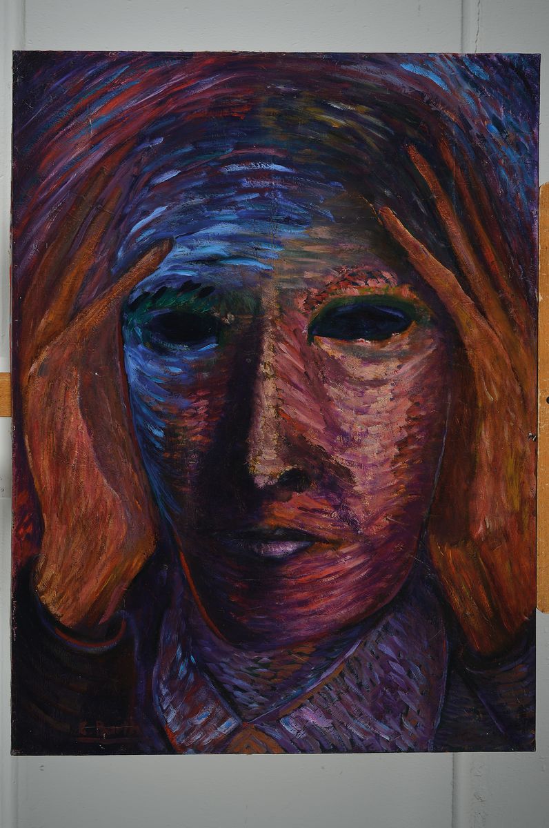 Detail k: Carl Barth, 1896 Haan/Rheinland-1976 Düsseldorf, Porträt, Öl/Lwd, links unten signiert, ca. 80x60cm