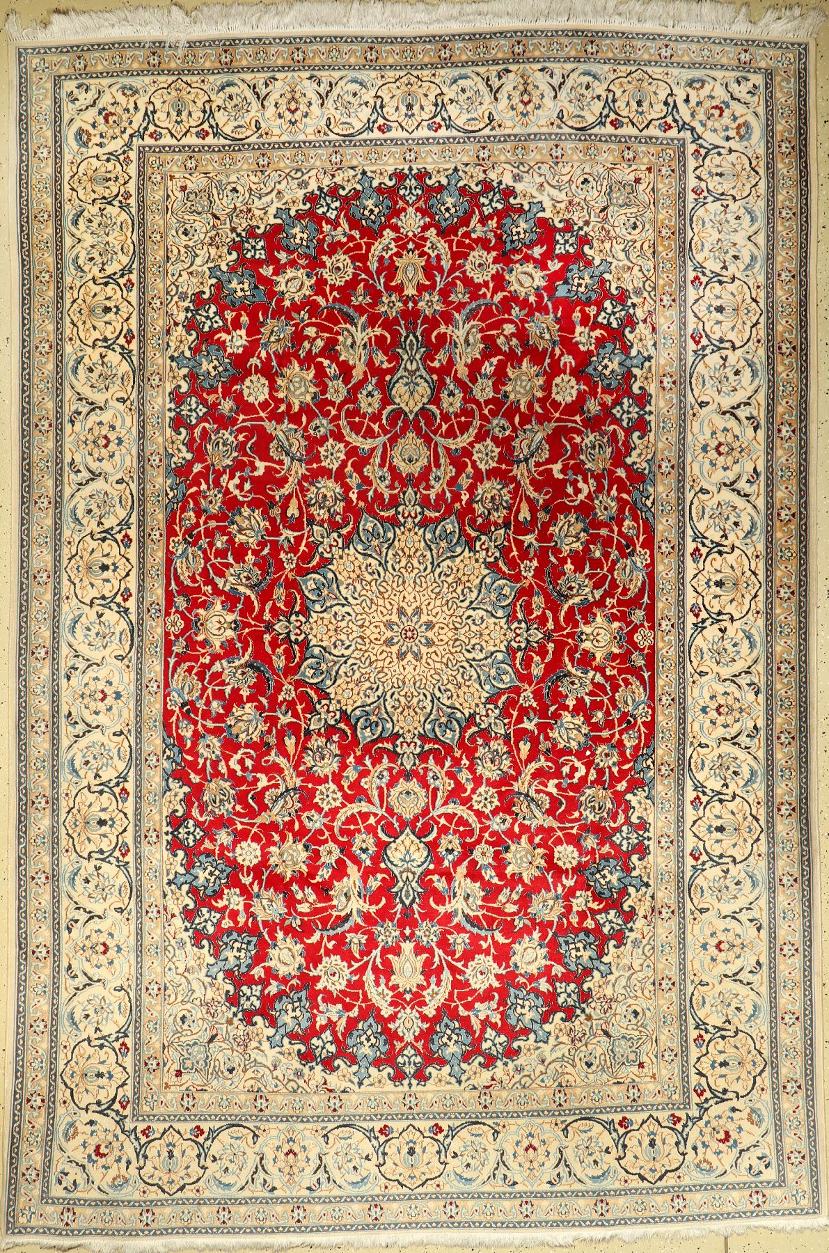 Nain, Persien, ca. 40 Jahre, Wolle mit Seide, ca. 308 x 208 cm, EHZ: 2-3