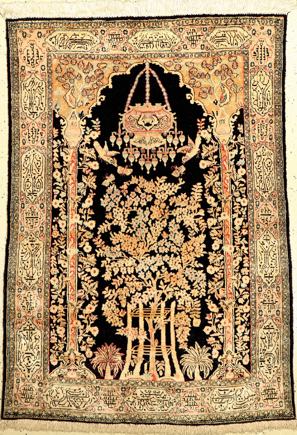 Seiden Ghom alt, Persien, ca. 50 Jahre, reine Naturseide, ca. 152 x 110 cm, EHZ: 2