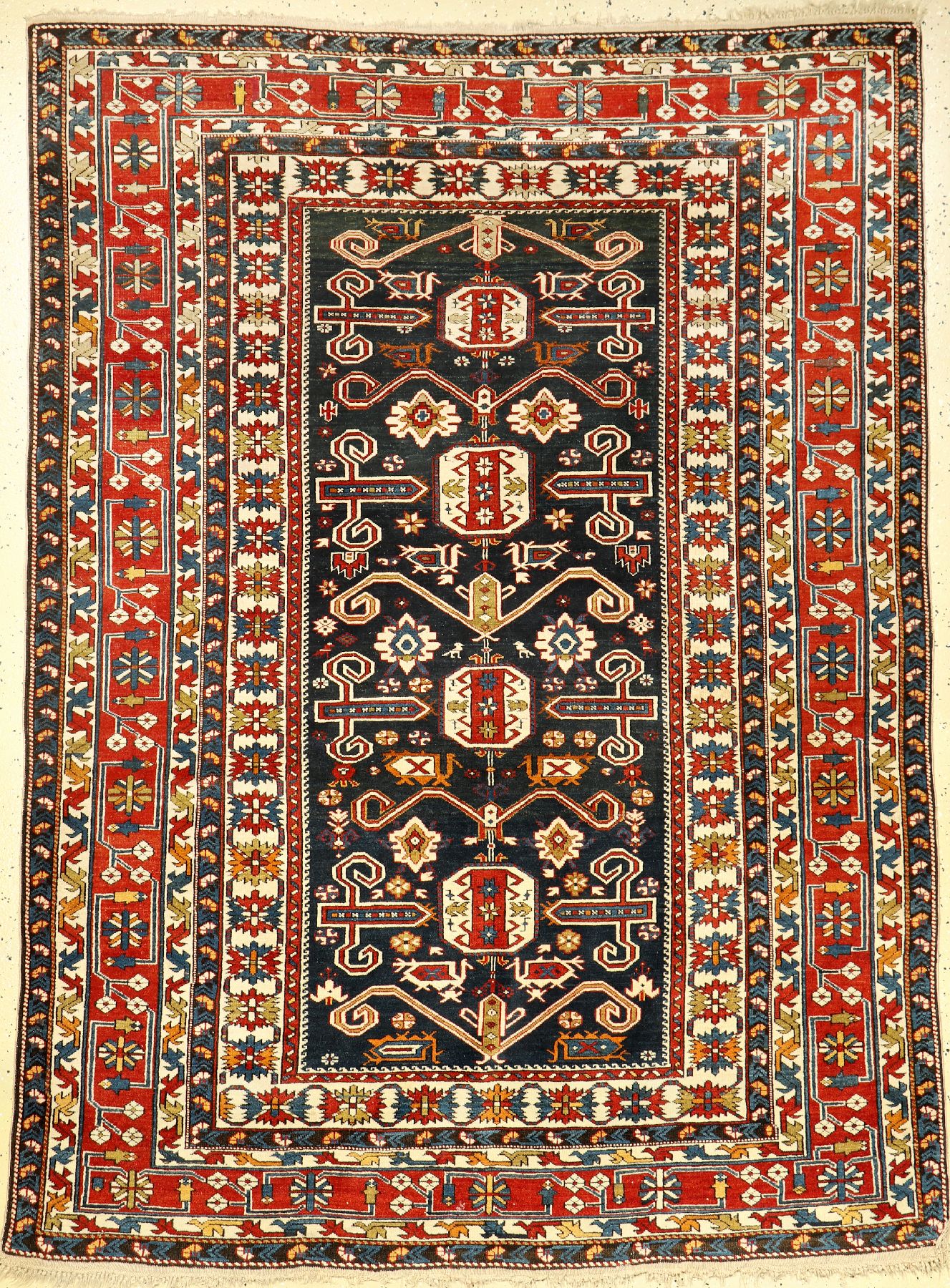 Perepedil antik, Kaukasus, Kuba-Gebiet, Ende 19.Jhd., Wolle auf Wolle, ca. 200 x 148 cm, EHZ: 2-3