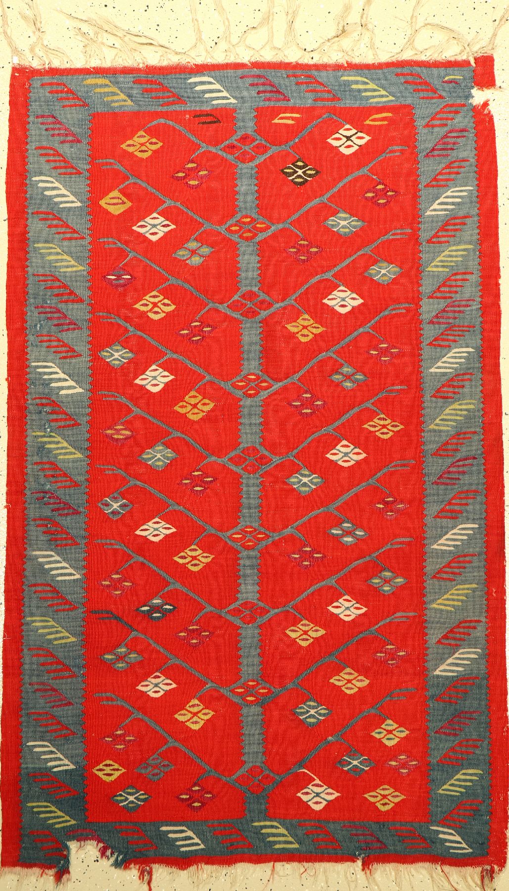 Sharkoy Kelim antik, Türkei, um 1920, Wolleauf Wolle, ca. 162 x 101 cm, selten, EHZ: 3 Fehlstellen