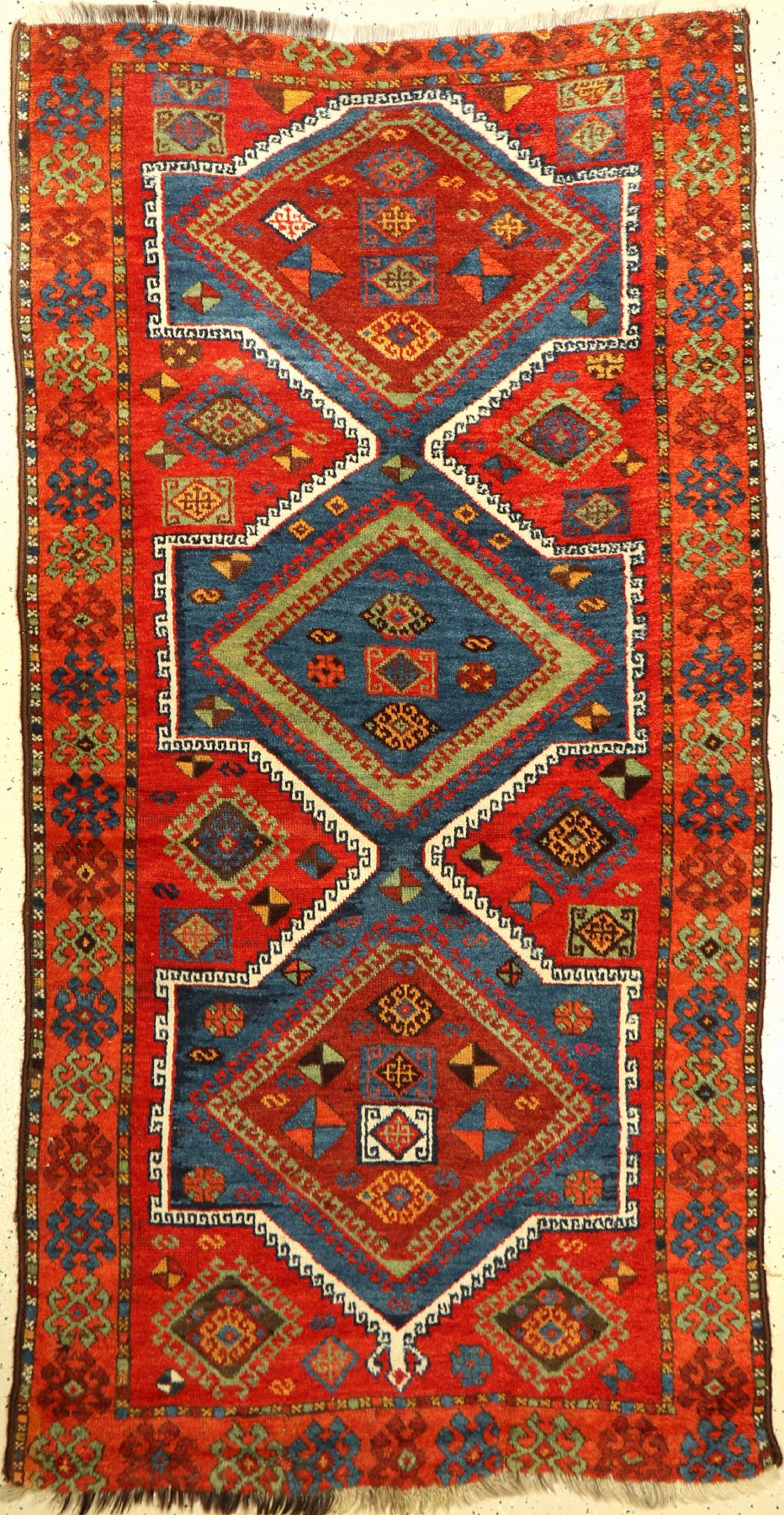 Yoruk antik, Türkei, um 1930, Wolle auf Wolle, ca. 208 x 108 cm, EHZ: 3 beidseitig verkürzt