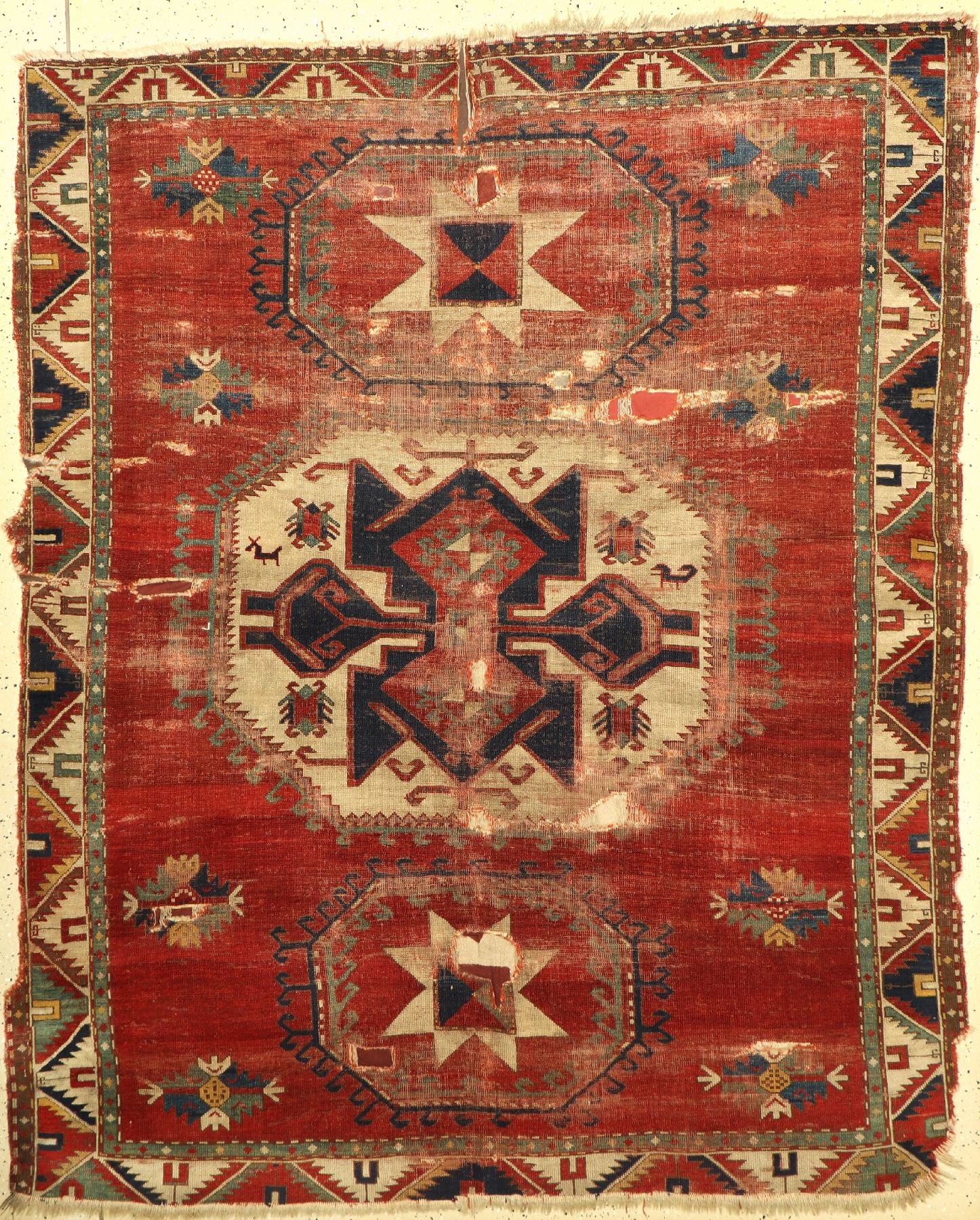 Lori Pambak antik, Kaukasus, um 1850, Wolleauf Wolle, ca. 220 x 177 cm, EHZ: 5