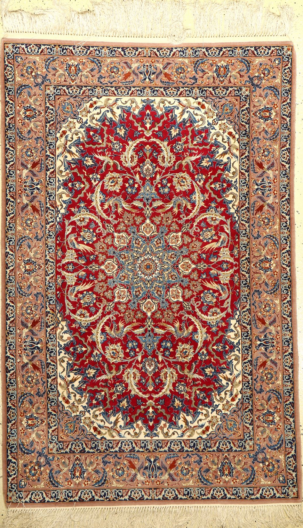 Esfahan fein, Persien, ca. 30 Jahre, Korkwolle mit und auf Seide, ca. 167 x 107 cm,EHZ: 2