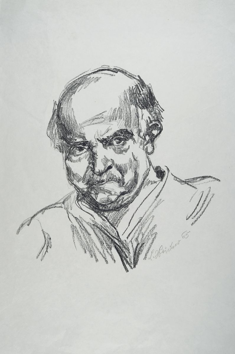 Ludwig Meidner, 1884-1966, Lithografie, Selbstporträt,sign., dat. 65, ca. 75,5x53,5 cm