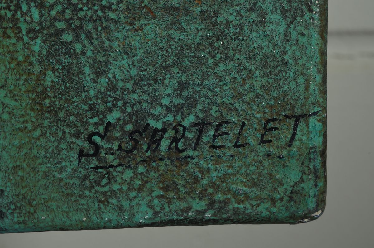 Detail a: Silvia Sartelet, geb. 1947 Berlin, Frauendarstellung, Acryl/Lwd, sign., ca. 80x80 cm