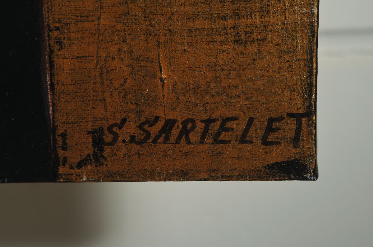 Detail a: Silvia Sartelet, geb. 1947 Berlin, Frauendarstellung, Acryl/Lwd, sign., ca. 90x90 cm