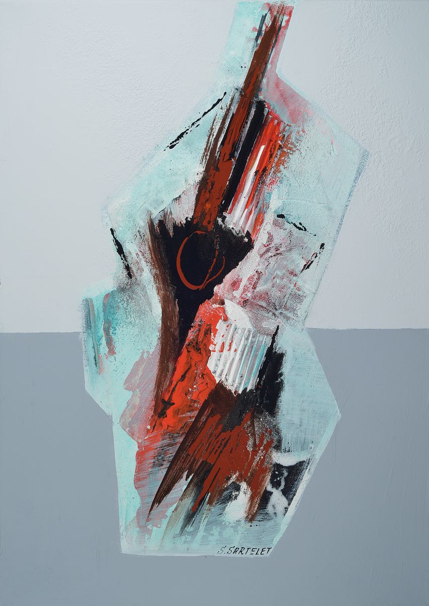 Silvia Sartelet, geb. 1947 Berlin, Abstrakte Komposition, Acryl/Lwd, sign., ca. 70x50 cm