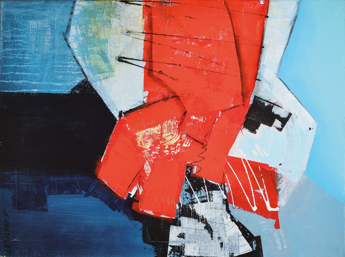 Detail a: Silvia Sartelet, geb. 1947 Berlin, Abstrakte Komposition, Diptychon, Acryl/Lwd, sign., je ca. 80x60 cm