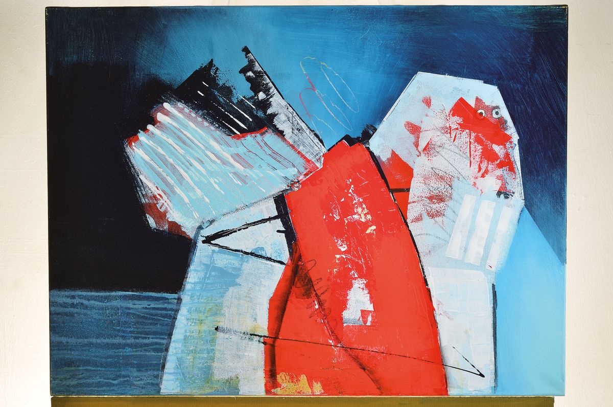 Detail k: Silvia Sartelet, geb. 1947 Berlin, Abstrakte Komposition, Diptychon, Acryl/Lwd, sign., je ca. 80x60 cm