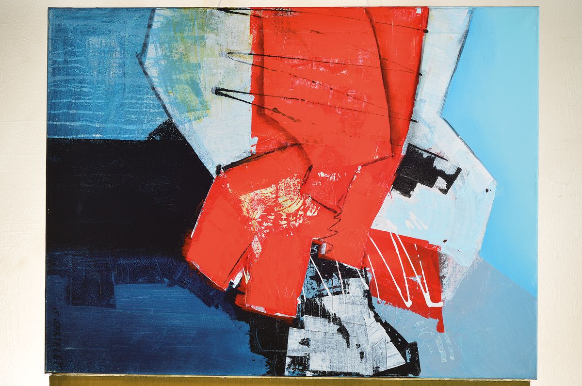 Detail l: Silvia Sartelet, geb. 1947 Berlin, Abstrakte Komposition, Diptychon, Acryl/Lwd, sign., je ca. 80x60 cm
