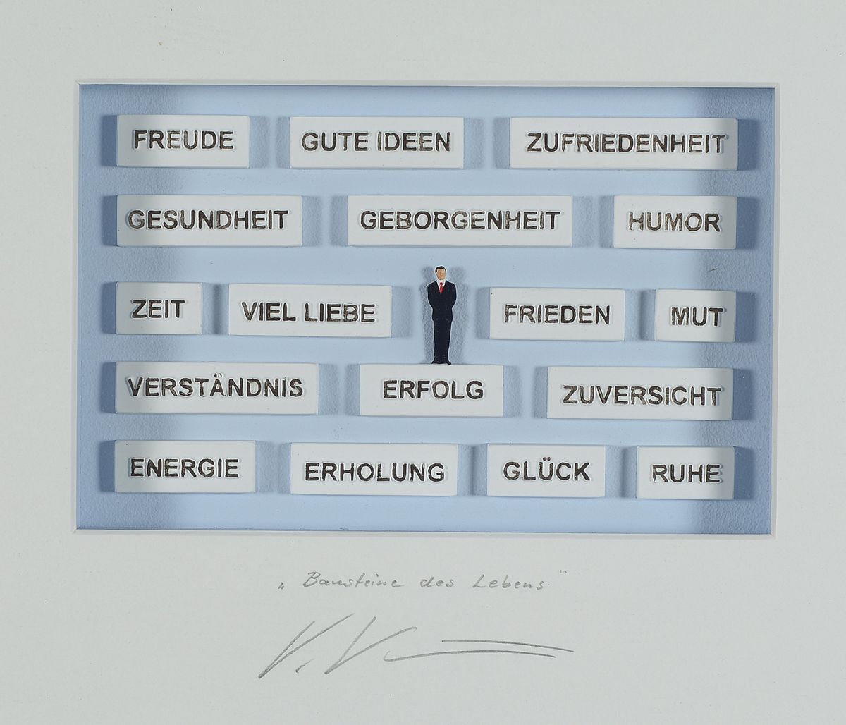 Volker Kühn, geb. 1948 in Neuenkirchen bei Bremen, zwei Objektkästen: a. Ein unvergesslicher Abend, num. 1/50, ca. 51 x 42 cm und b. Bausteine des ...