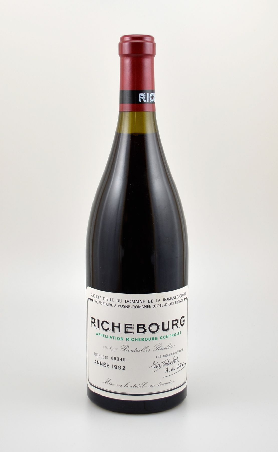 1 Flasche 1992 Richebourg Grand Cru, Domaine de La Romanee-Conti, ca. 75 cl, 13 % Vol., Abstand zwischen Kapsel und Wein: ca. 1,5 cm, hervorragender ...