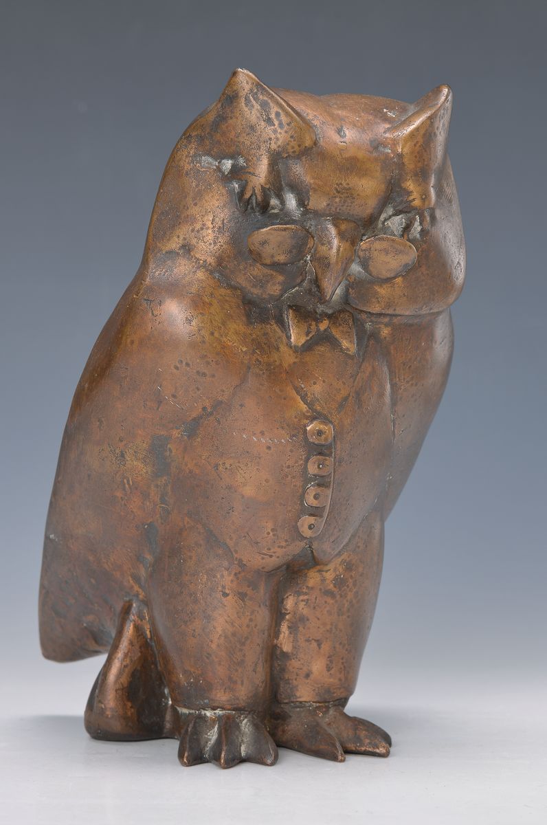 Gernot Rumpf, geb. 1941, Kaiserslautern, Eule, Bronze, Gießerstempel, Num.lll/V. , ca. 26x13x15 cm