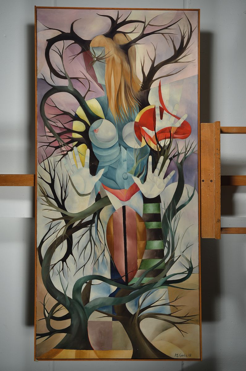 Detail k: Pitt Cuerlis, (Peter), 1919-2008, Studium an der AK Düsseldorf, 1950-52 Schüler bei Braque und Chagall, tätig in Frankreich, Spanien und ...