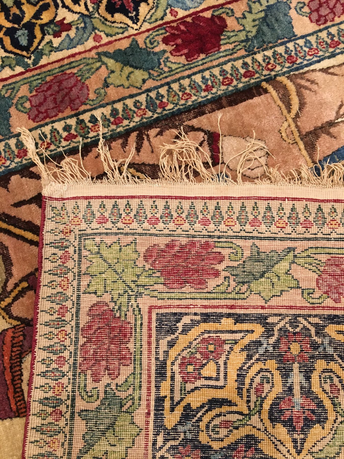 Detail i: Feiner Kerman "Ravar" Bildteppich antik (Schah Houschang), Südpersien, 19.Jhd., Korkwolle geknüpft auf Baumwolle. Seltener und sehr ...