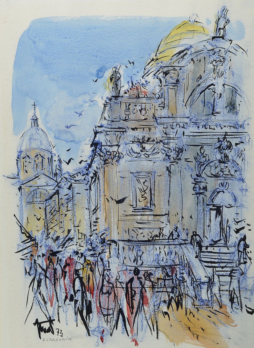 3Georg Günther Zeuner, 1923 Dresden-2011 Speyer , Konvolut aus 2 Aquarellen, je sign., eins davon dat. 73, je unter Glas gerahmt, gesamt 79x61, ...