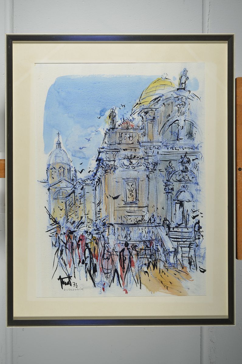 Detail k: 3Georg Günther Zeuner, 1923 Dresden-2011 Speyer , Konvolut aus 2 Aquarellen, je sign., eins davon dat. 73, je unter Glas gerahmt, gesamt 79x61, ...