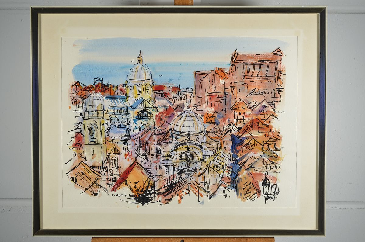 Detail n: 3Georg Günther Zeuner, 1923 Dresden-2011 Speyer , Konvolut aus 2 Aquarellen, je sign., eins davon dat. 73, je unter Glas gerahmt, gesamt 79x61, ...