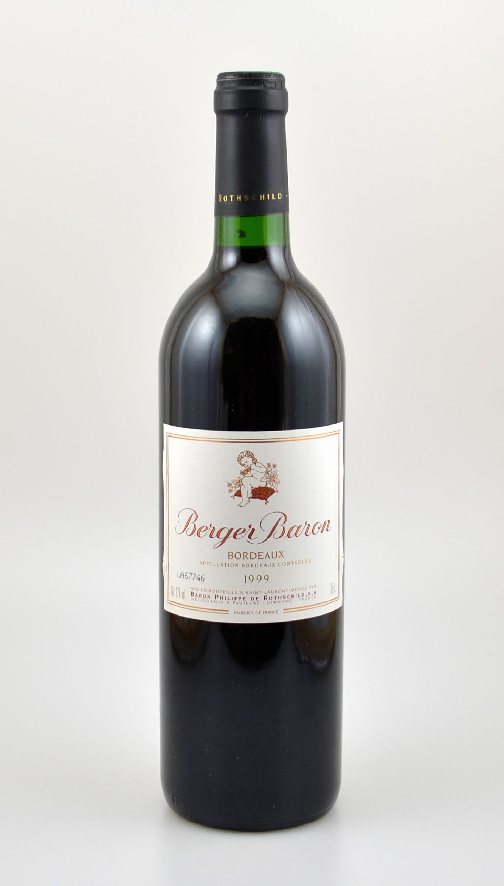 6 Flaschen 1999 Berger Baron, Baron Philippe de Rothschild, je ca. 75 cl, 12 % Vol., Füllstände: je ca. into neck, sehr gute Erhaltungszustände, ...