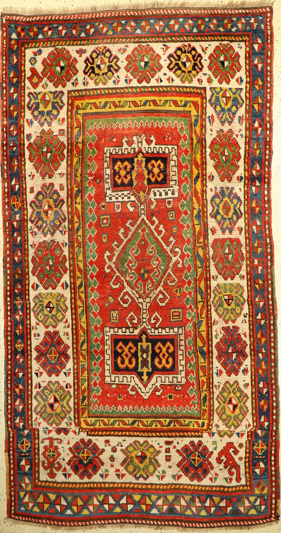 Kasak antik, Kaukasus, um 1890/1900, Wolle auf Wolle, ca. 237 x 126 cm, EHZ: 3