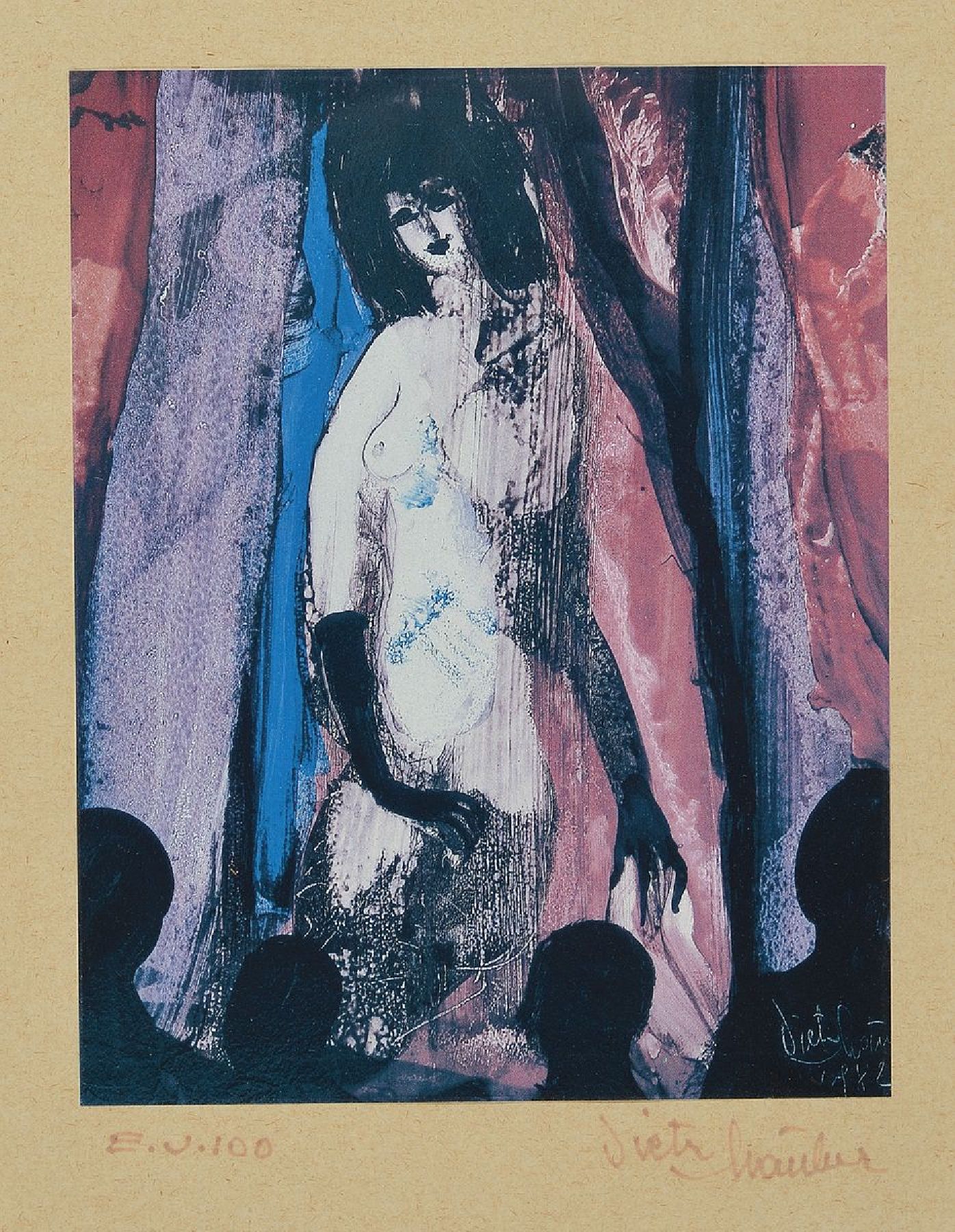 Dieter Stauber, Konvolut aus 4 Arbeiten, Öl/Karton, je sign., je unter Glas gerahmt, gesamt je ca. 29x23 cm