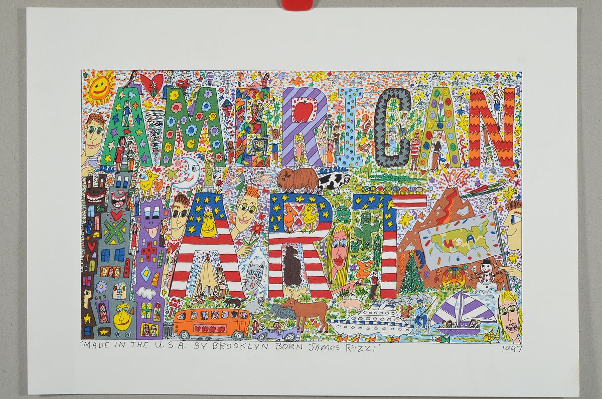 Detail k: James Rizzi, 1950-2011, Made in the USA by Brooklyn born James Rizzi, Farblithographie von 1997, ca. 19.5x31.5cm