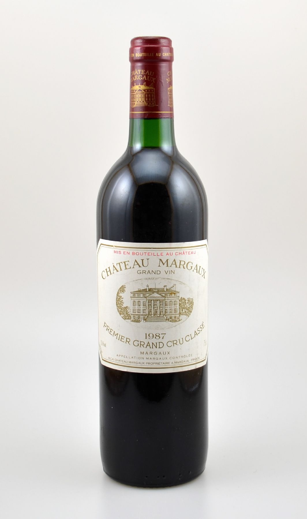 1 Flasche 1987 Chateau Margaux, Margaux, Premier Grand Cru Classe, ca. 75 cl, 12,5 % Vol., Füllstand: ca. top shoulder, hervorragender ...
