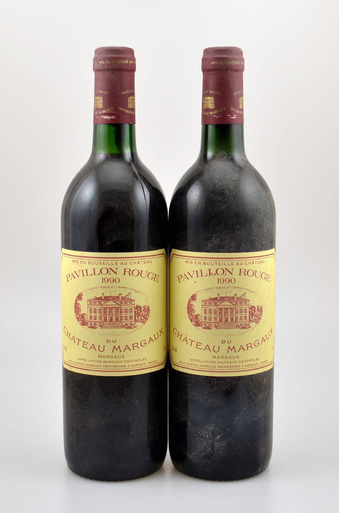 2 Flaschen 1990 Pavillon Rouge du Chateau Margaux, Margaux, 2. Wein von Chateau Margaux, je ca, 75 cl, 12,5 % Vol., Füllstände: je top shoulder, ...