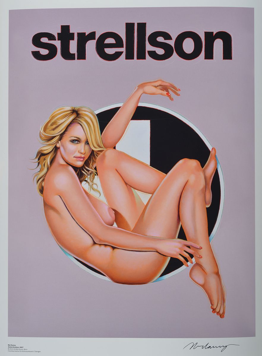 Mel Ramos, 1935-2018, Stella Strellson 2007, Institut für Kulturaustausch, Tübingen 2010, Farboffset auf Lackpapier, mit schwarzem Stift handsign., ...