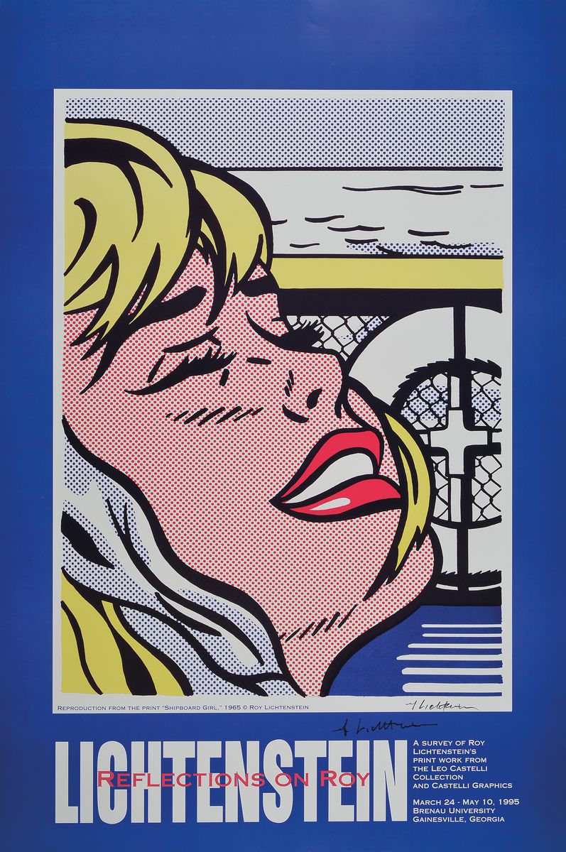 Roy Lichtenstein, 1923-1998, Shipboard Girl,Plakat Brenau University, Gainesville 1995, Farbsiebdruck, handsign., leichte Griffknicke zusehen, ca. ...