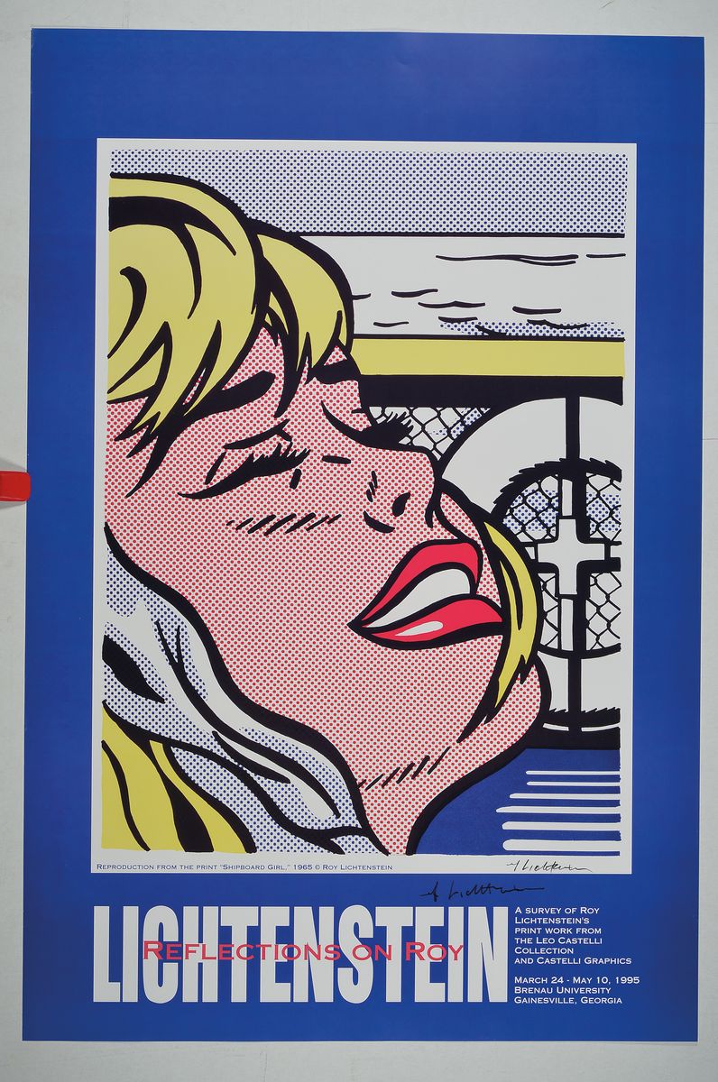 Detail k: Roy Lichtenstein, 1923-1998, Shipboard Girl,Plakat Brenau University, Gainesville 1995, Farbsiebdruck, handsign., leichte Griffknicke zusehen, ca. ...